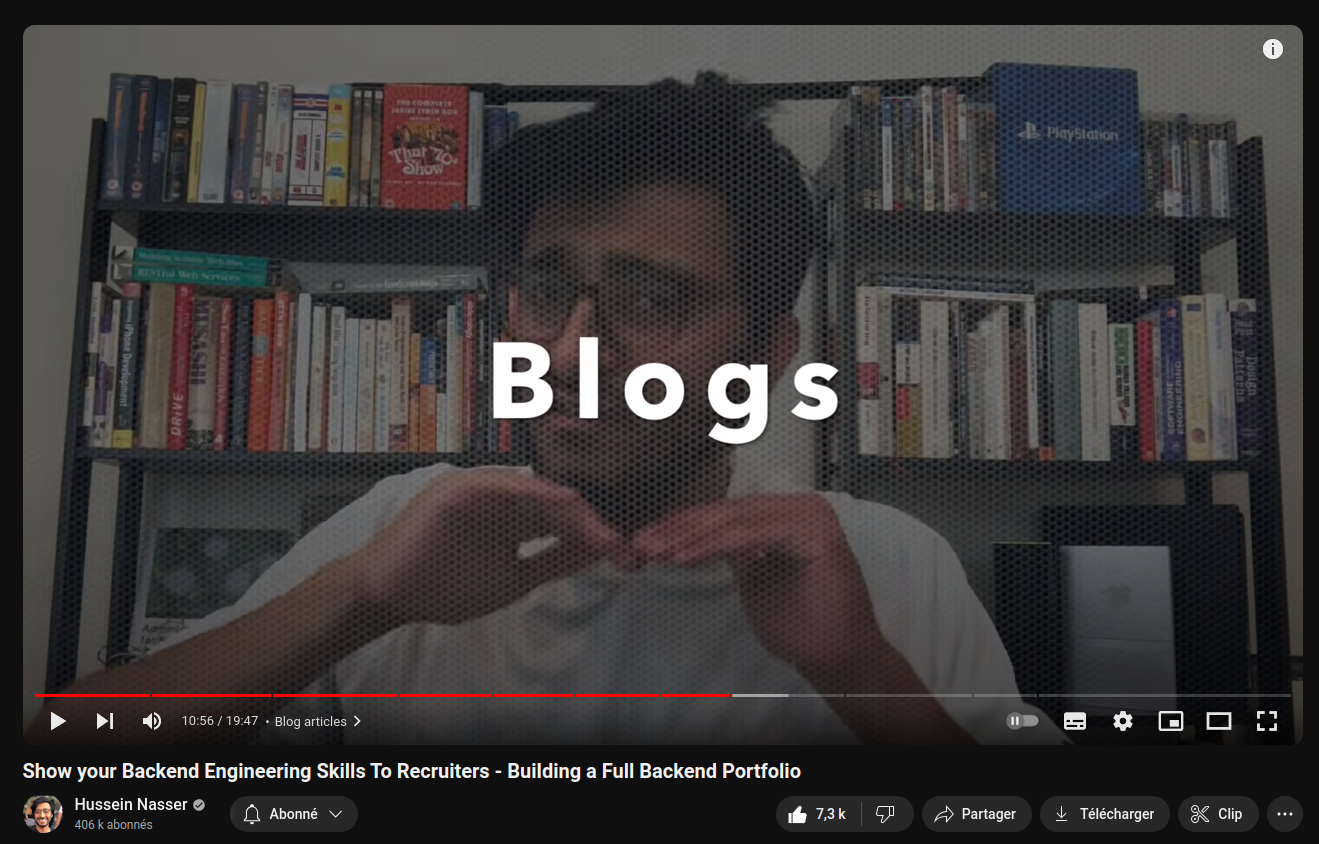 https://youtu.be/nIracKeqsFk?si=IhyKkGinlH0mEUKN&t=655 Hussein Nasser explain how build a portfolio for an Backend dev
